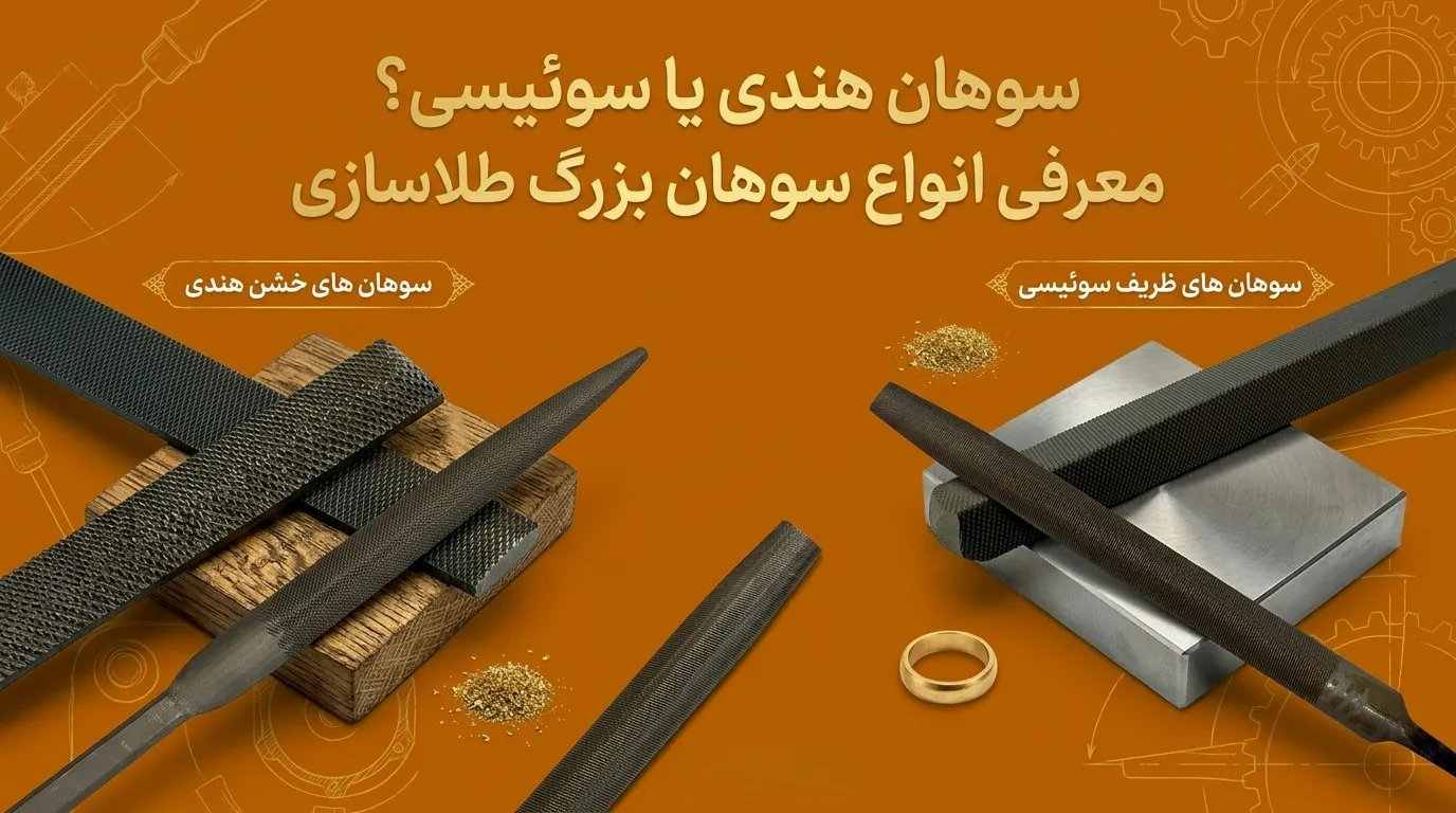 مقاله سوهان هندی یا سوئیسی؟ معرفی انواع سوهان بزرگ طلاسازی بخش مقالات مجموعه ابزار نوین